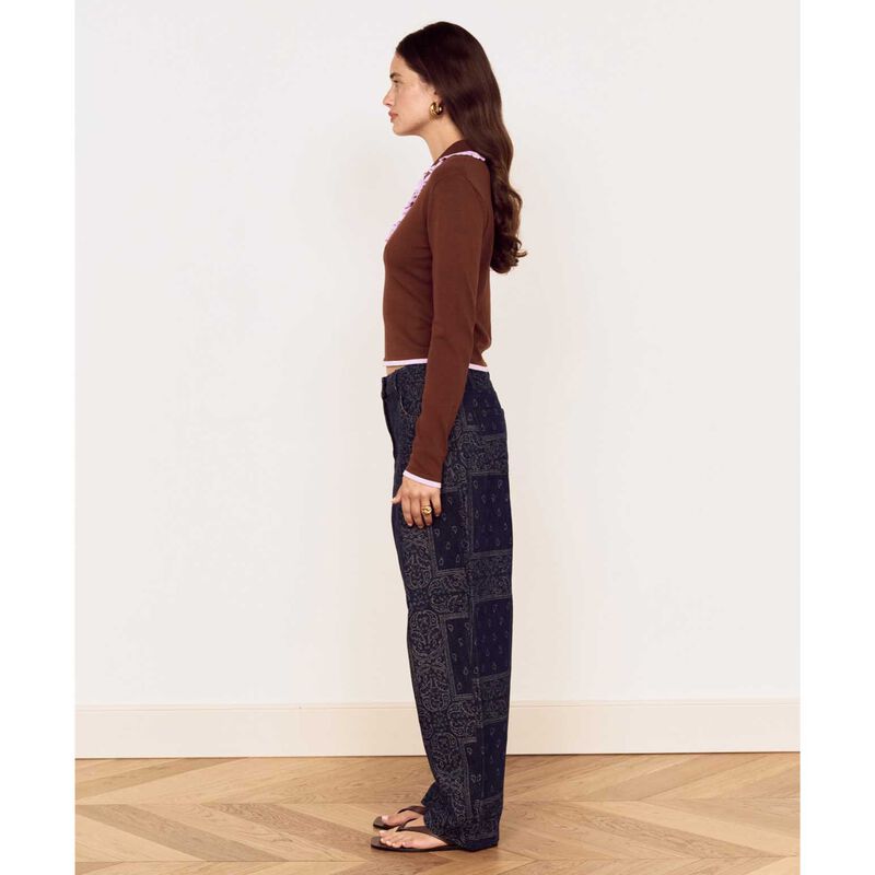 MINKPINK Rhea Ruffle Polo Knit Top image number 3